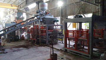 液壓磚機(jī)生產(chǎn)現(xiàn)場